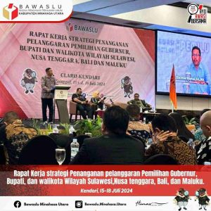 Bawaslu Minut Waldi Mokodompit Ikut Raker Strategi Penanganan Pelanggaran Pilkada