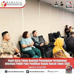 Rakernis Penanganan Permohonan Informasi Publik Diikuti Ketua Bawaslu Minut Rocky Ambar